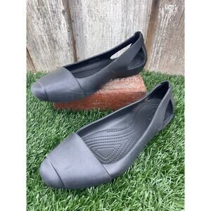 CROCS Iconic Sienna Black Flats Women's 9 Slip On